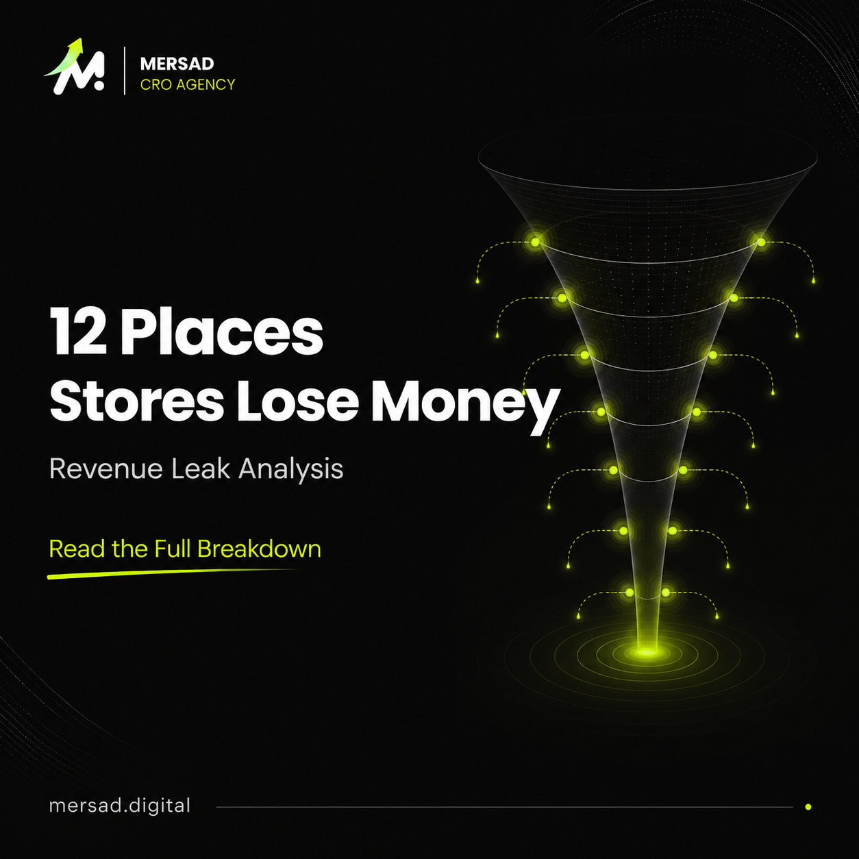 Ecommerce Revenue Leak Analysis: 12 Places Stores Lose Money Without Seeing It — Mersad ecommerce CRO insight.