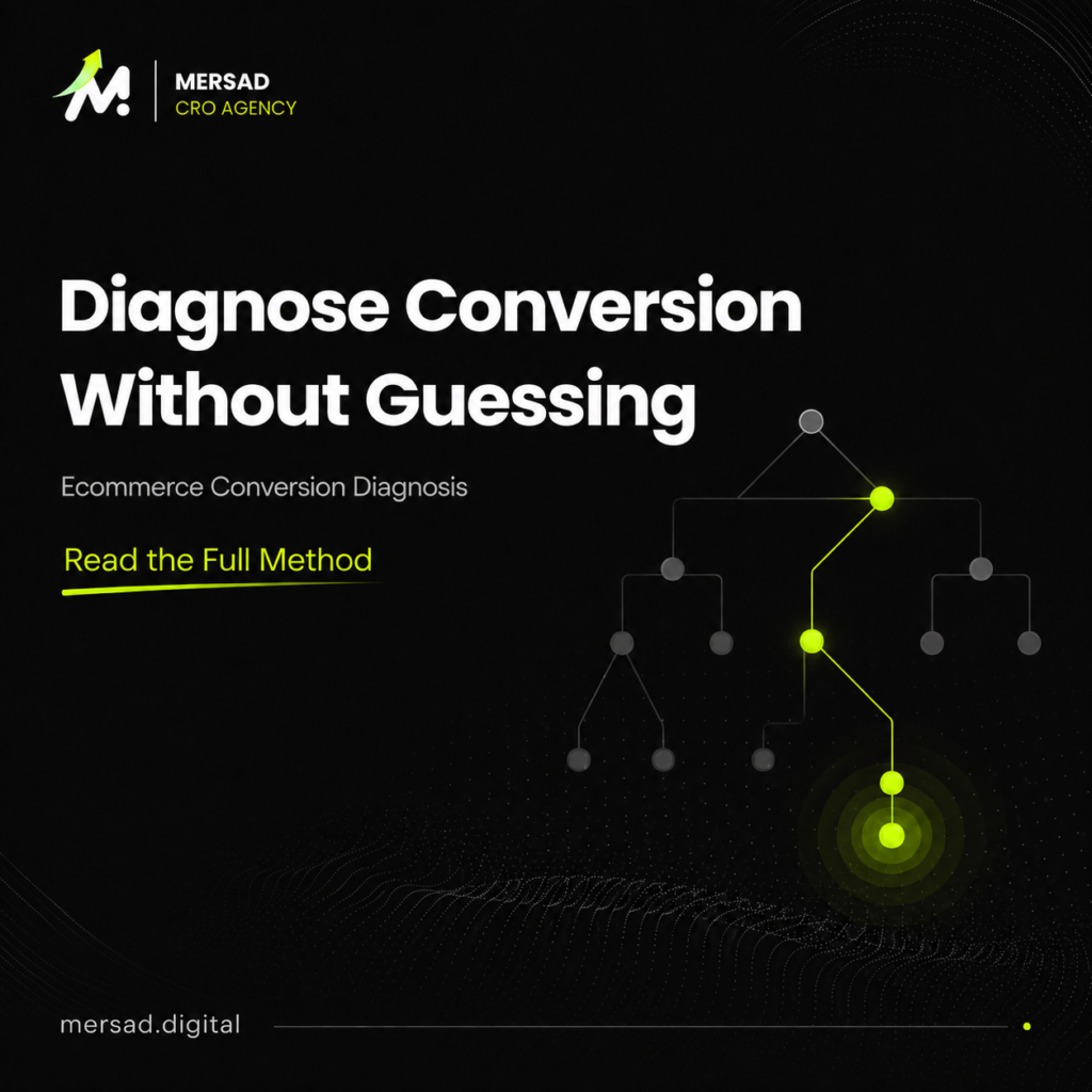 How to Diagnose an Ecommerce Conversion Problem Without Guessing — Mersad ecommerce CRO insight.