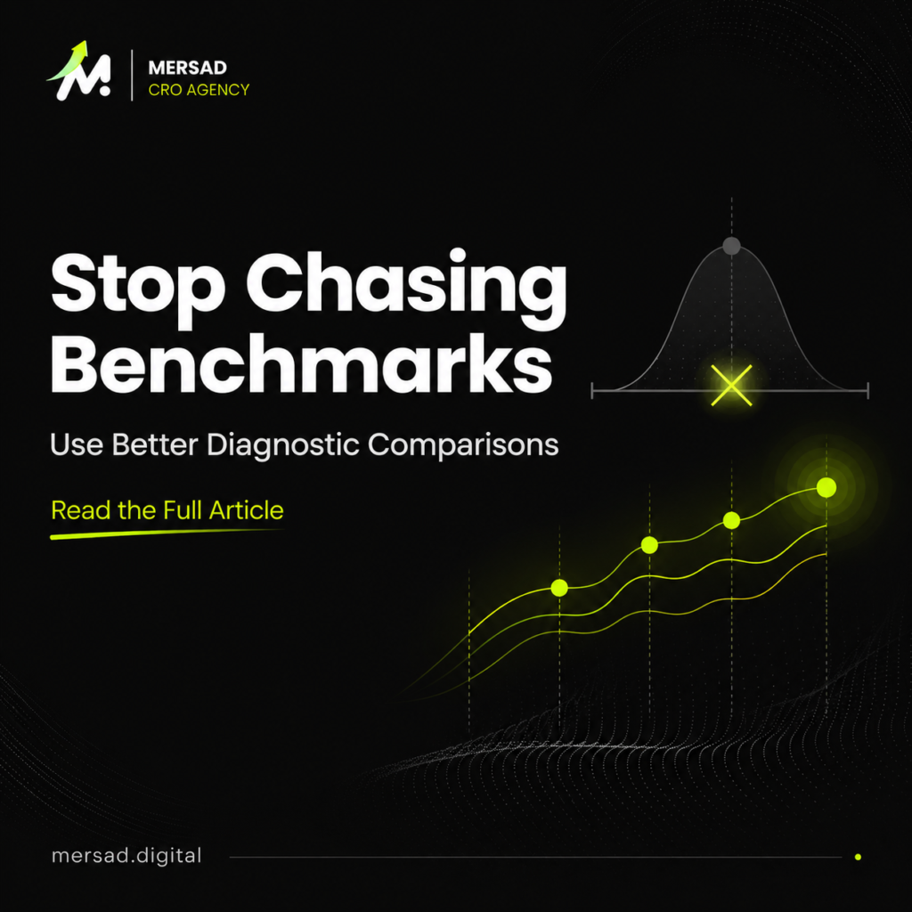 Stop Chasing Ecommerce Conversion Rate Benchmarks: Use These Diagnostic Comparisons Instead — Mersad ecommerce CRO insight.
