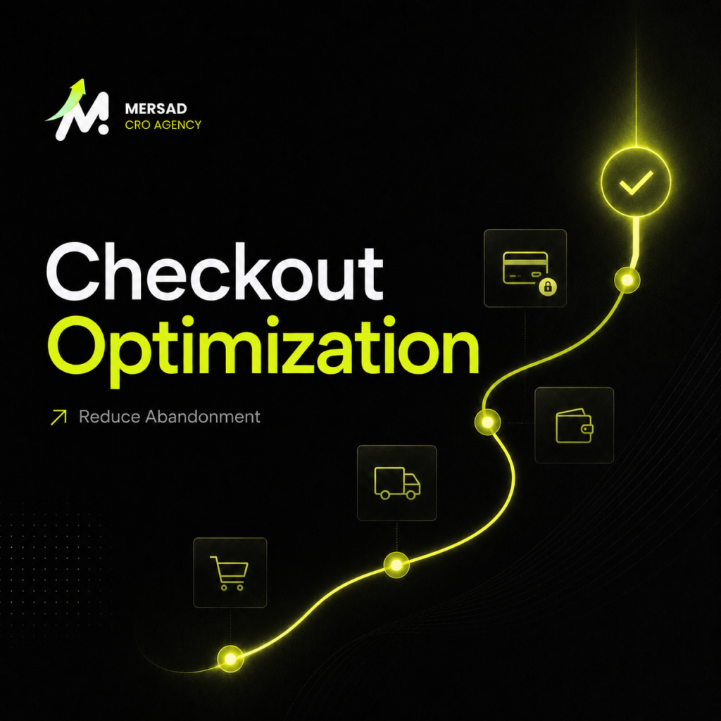 Checkout Optimization: How to Diagnose and Reduce Ecommerce Abandonment visual for Mersad Insights.