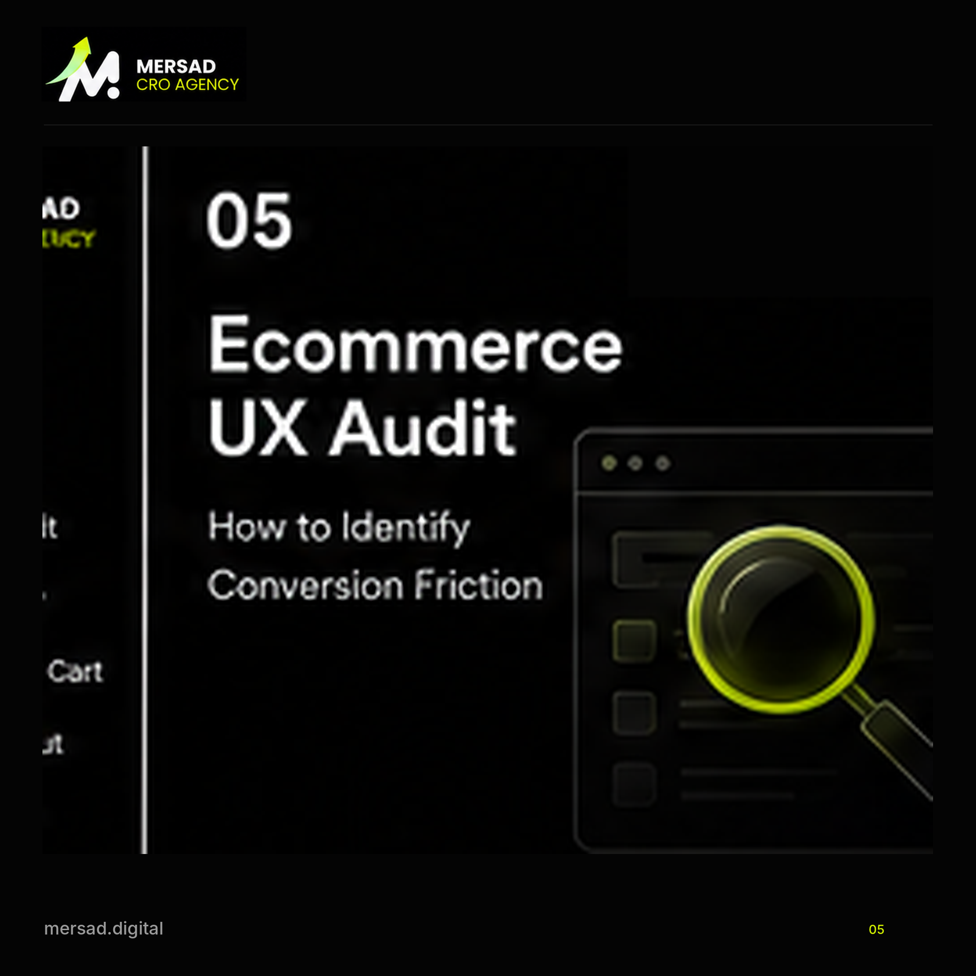 Ecommerce UX Audit: How to Identify Conversion Friction — Mersad ecommerce CRO visual.