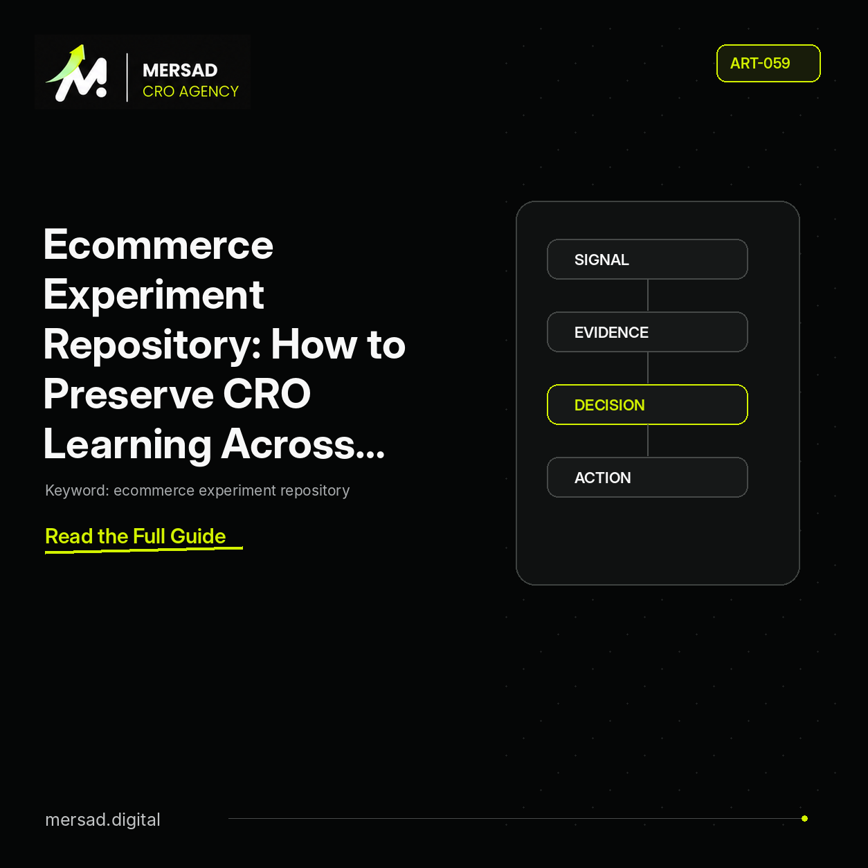 Ecommerce Experiment Repository: How to Preserve CRO Learning Across Tests — Mersad ecommerce CRO insight.