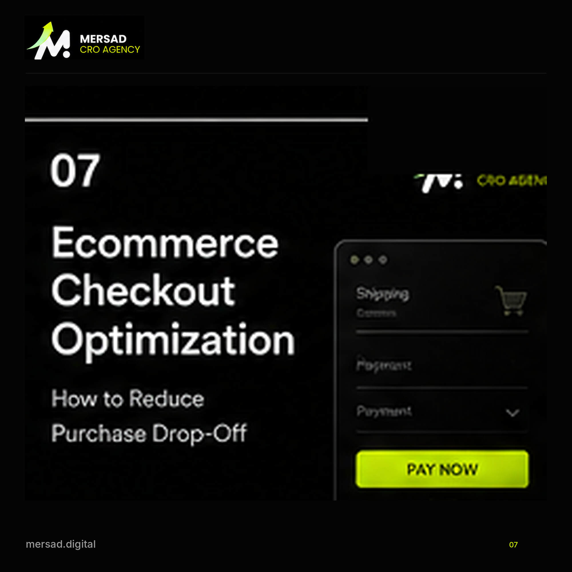 Ecommerce Checkout Optimization: How to Reduce Purchase Drop-Off — Mersad ecommerce CRO visual.