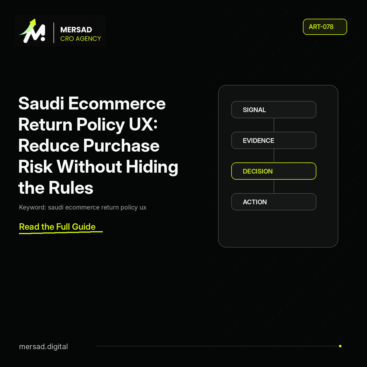 Saudi Ecommerce Return Policy UX: Reduce Purchase Risk Without Hiding the Rules — Mersad ecommerce CRO insight.