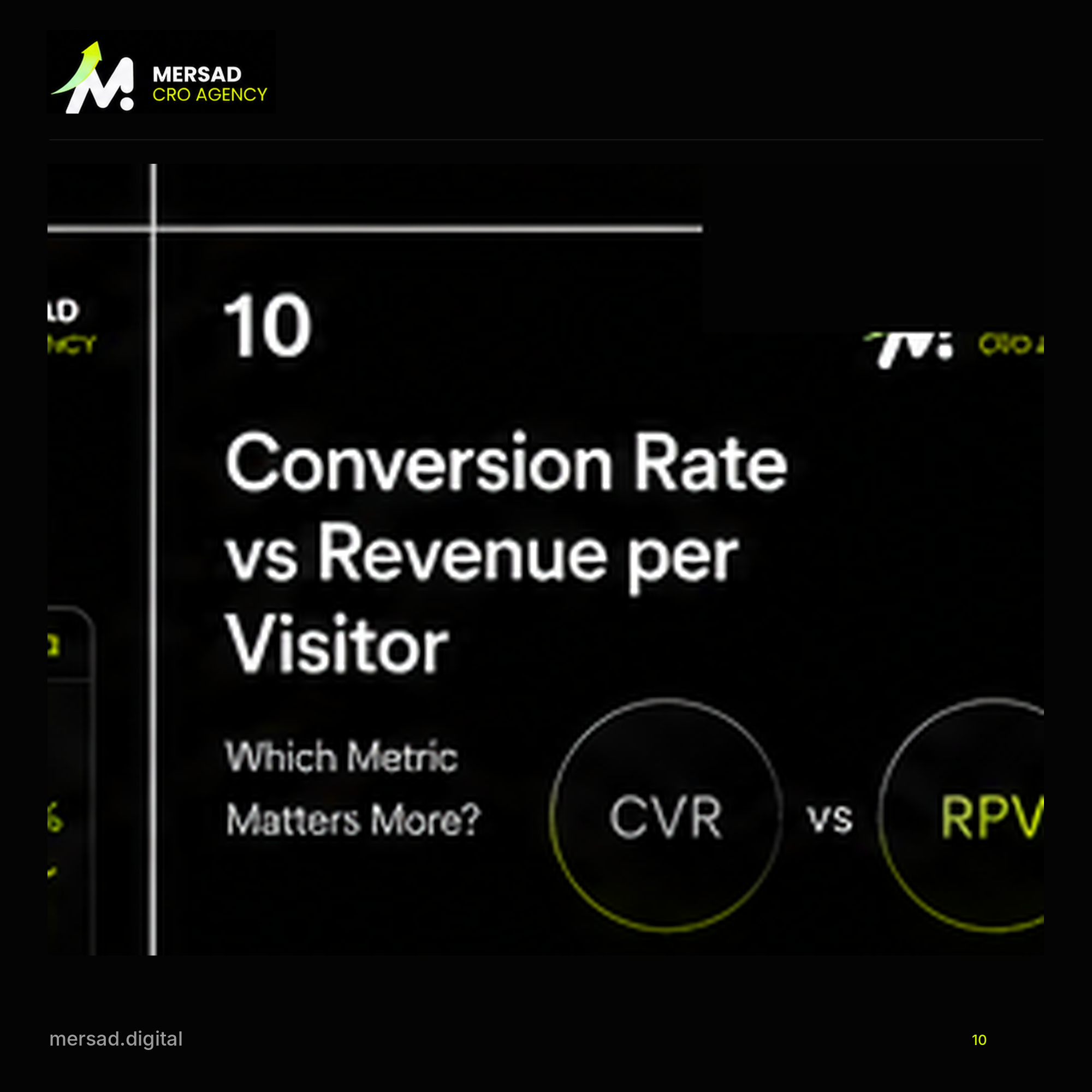 Conversion Rate vs Revenue per Visitor: Which Metric Matters More? — Mersad ecommerce CRO visual.