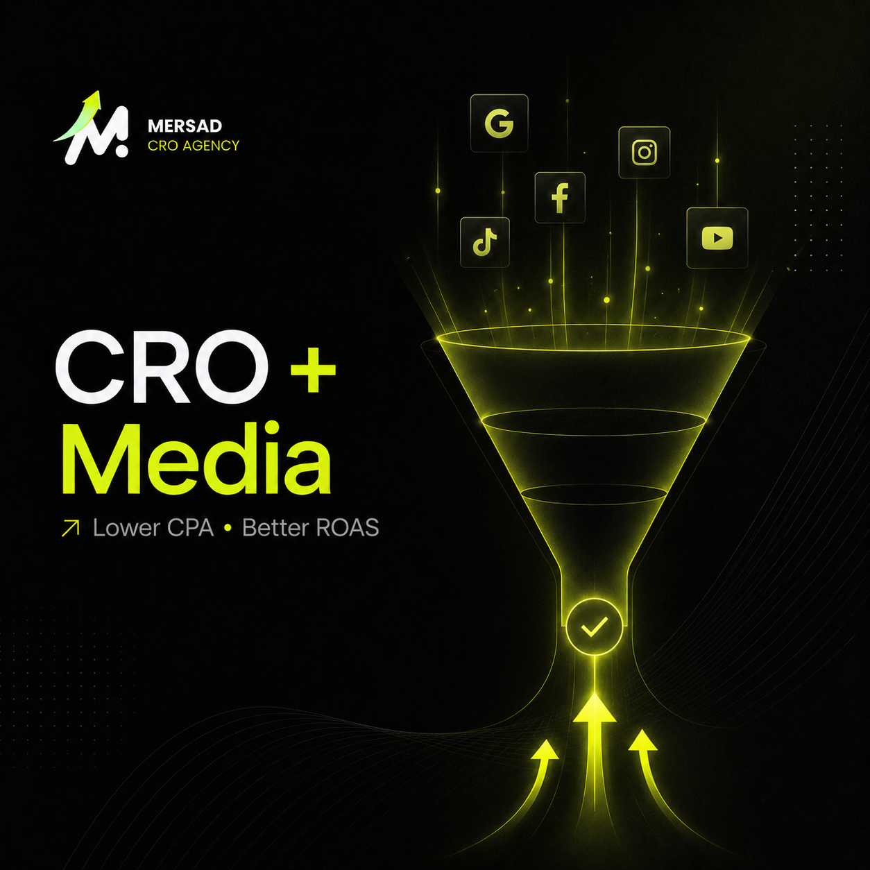 CRO and Paid Media: How Conversion Efficiency Affects CPA, ROAS, and Scaling visual for Mersad Insights.