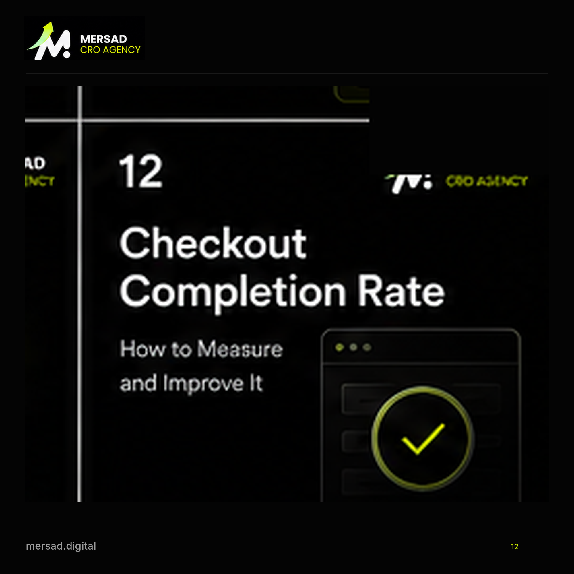 Checkout Completion Rate: How to Measure and Improve It — Mersad ecommerce CRO visual.
