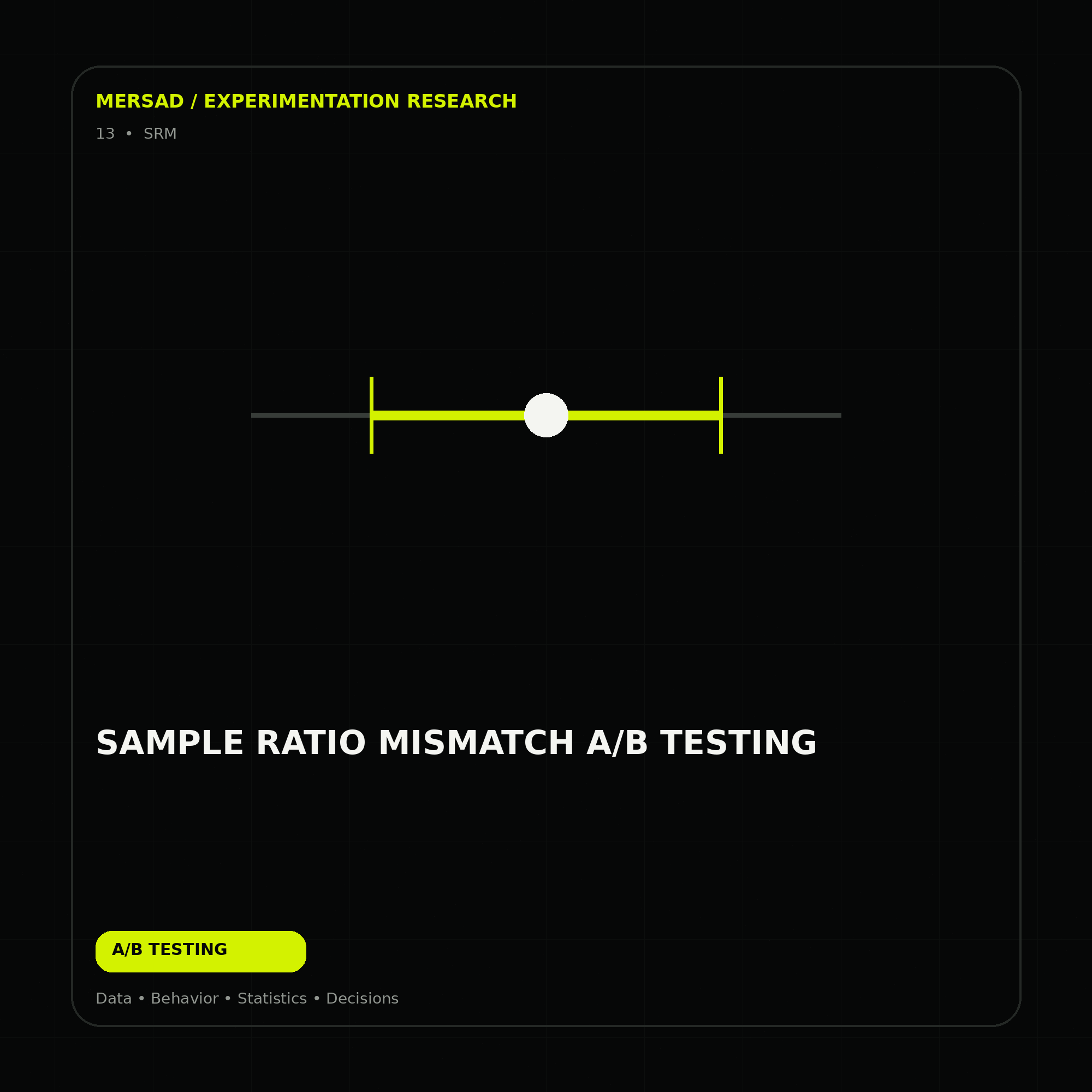 sample ratio mismatch A/B testing — research-led ecommerce A/B testing and CRO visual by Mersad.