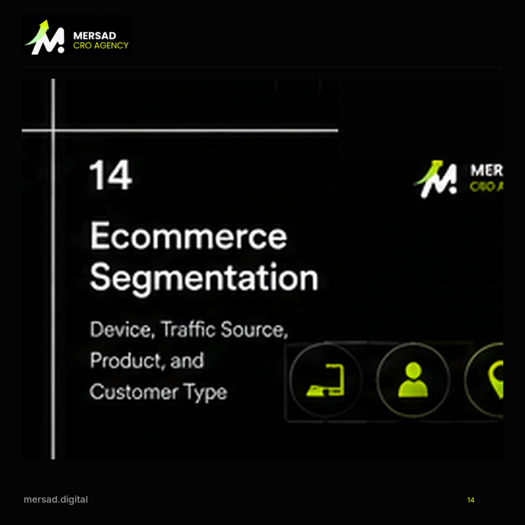 Ecommerce Segmentation: How Device, Source, Product, and Customer Type Change CRO — Mersad ecommerce CRO visual.