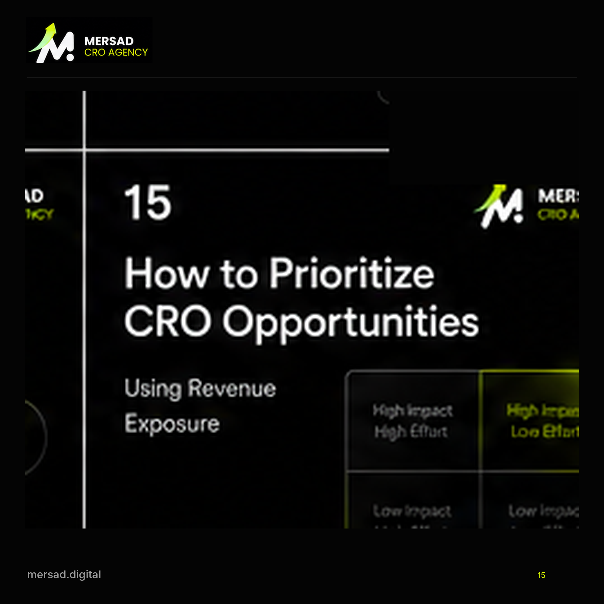 How to Prioritize CRO Opportunities Using Revenue Exposure — Mersad ecommerce CRO visual.