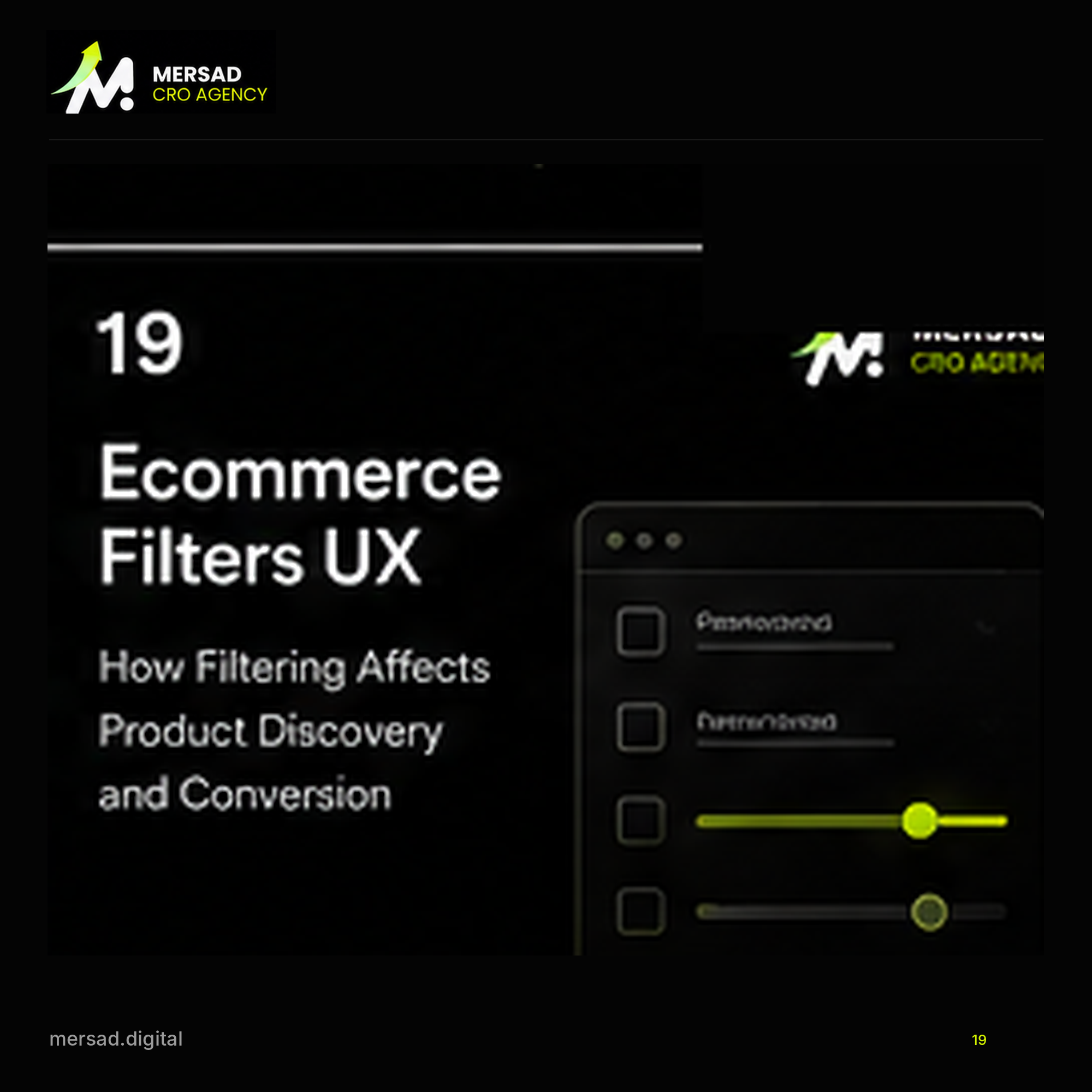 Ecommerce Filters UX: How Filtering Affects Product Discovery and Conversion — Mersad ecommerce CRO visual.