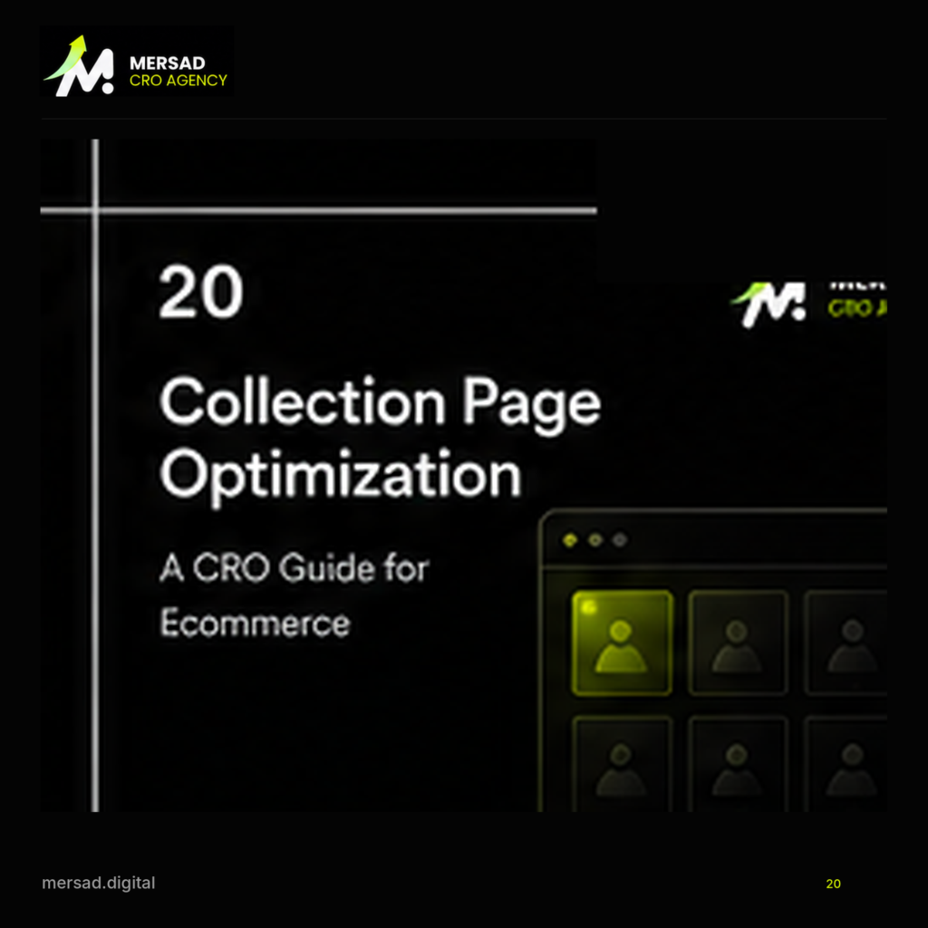 Collection Page Optimization: A CRO Guide for Ecommerce — Mersad ecommerce CRO visual.