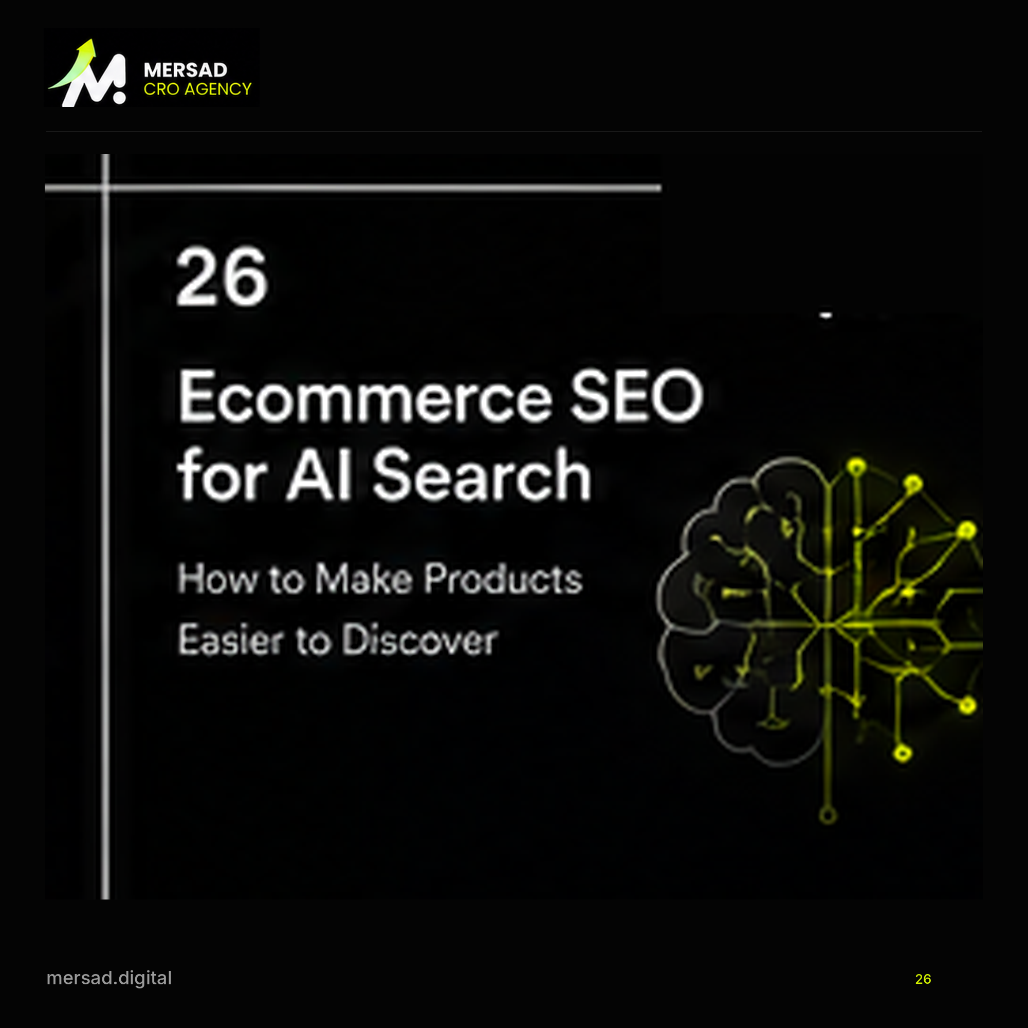 Ecommerce SEO for AI Search: How to Make Products Easier to Discover — Mersad ecommerce CRO visual.