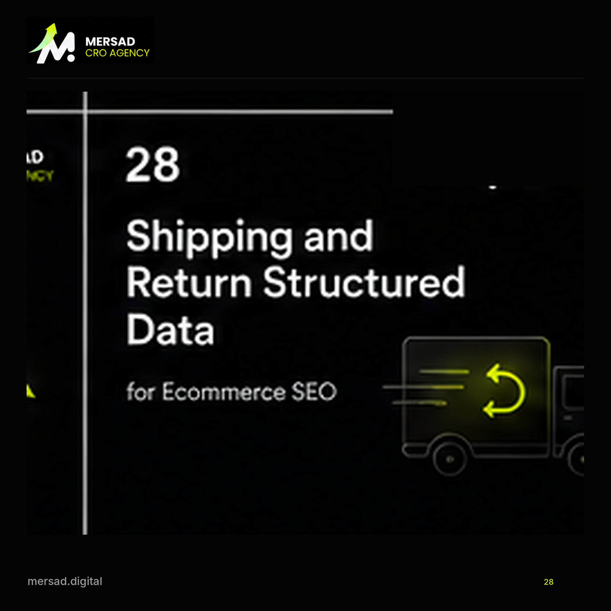 Shipping and Return Structured Data for Ecommerce SEO — Mersad ecommerce CRO visual.