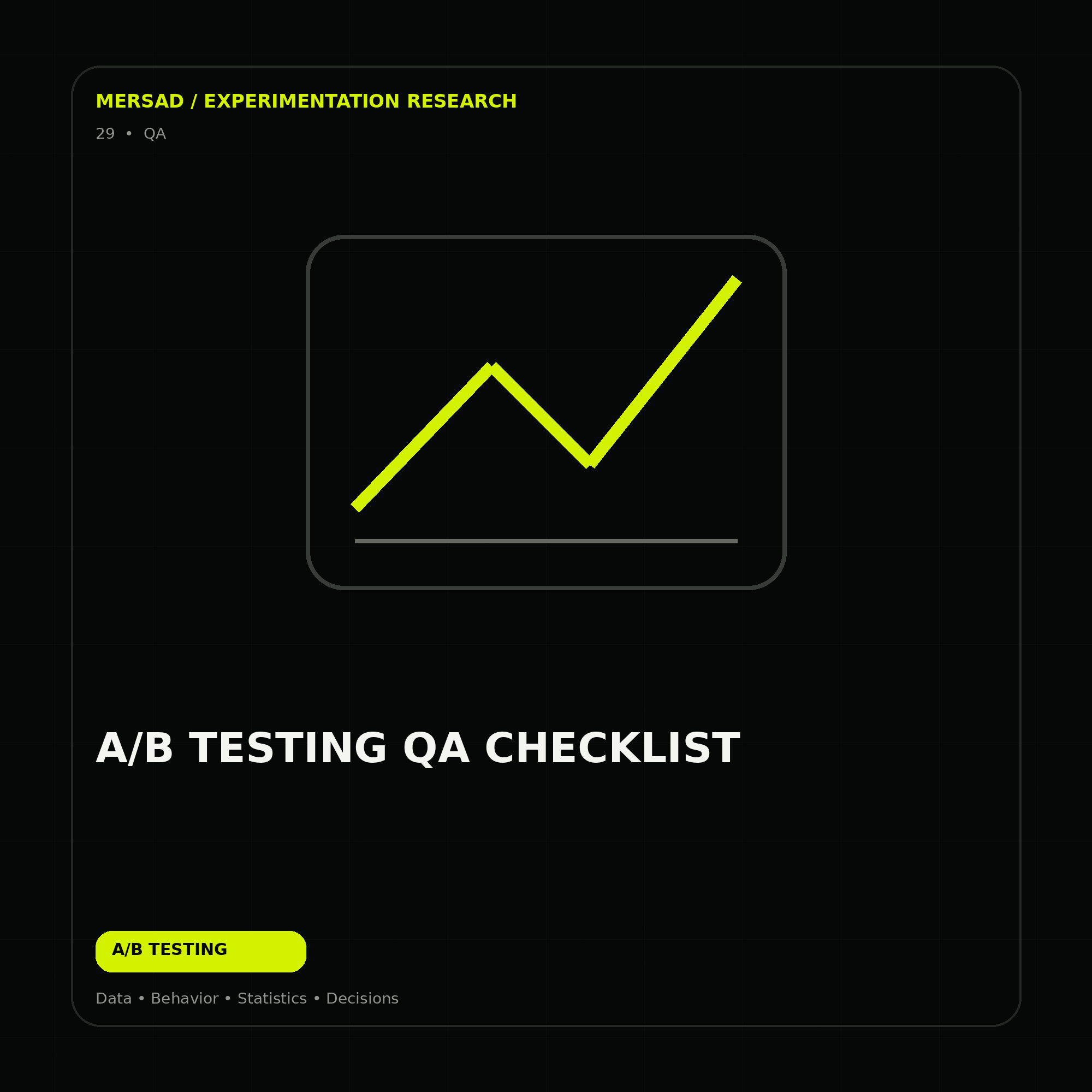 A/B testing QA checklist — research-led ecommerce A/B testing and CRO visual by Mersad.